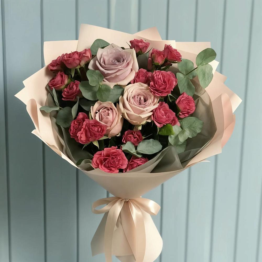 Букет цветов из: Гвоздики и Розы в Авсюнино