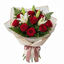 Букет цветов из:  Лилии и Розы #REPLACE_PRED# Авсюнино