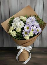Букет цветов из:  Хризантемы и Розы в Авсюнино