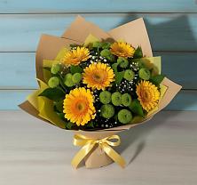 Букет цветов из:  Герберы и Хризантемы в Авсюнино