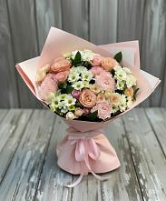 Букет цветов из:  Гвоздики, Розы и Хризантемы в Авсюнино