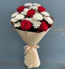 Букет цветов из:  Розы и Хризантемы в Авсюнино