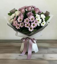 Букет цветов из:  Хризантемы и Розы в Авсюнино