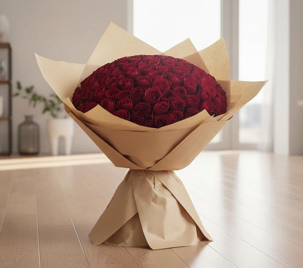 Букет 101 Красная роза в Авсюнино