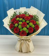 Букет цветов из:  Розы и Хризантемы в Авсюнино