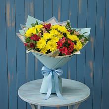Букет цветов из:  Альстромерии и Хризантемы в Авсюнино