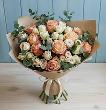 Букет цветов из:  Альстромерии и Розы в Авсюнино