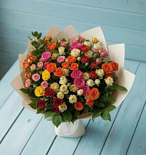 Букет Микс из разноцветных кустовых роз #REPLACE_PRED# Авсюнино